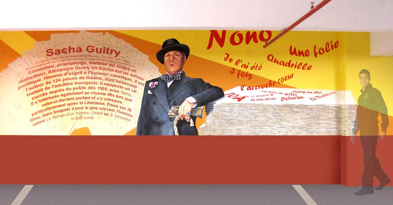 fresque Guitry Sacha